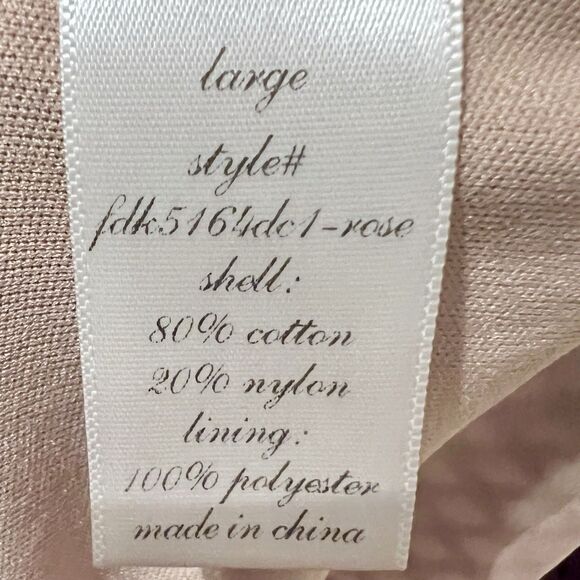 Dina Be Crochet Sleeveless Dress Sz L Rose Beige Lining Keyhole Back Button - Picture 8 of 8